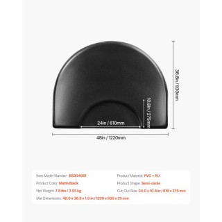 VEVOR Στρώμα Κομμωτηρίου Ημικυκλικό 1220 x 930 mm 25mm SLDBYD1INCH3...