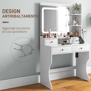 HOMCOM Τουαλέτα Μακιγιάζ με Φώτα LED 3 Αποχρώσεις και Καθρέφτη Θύρ... HOMCOM Τουαλέτα Μακιγιάζ με Φώτα LED 3 Αποχρώσεις και Καθρέφτη Θύρ...