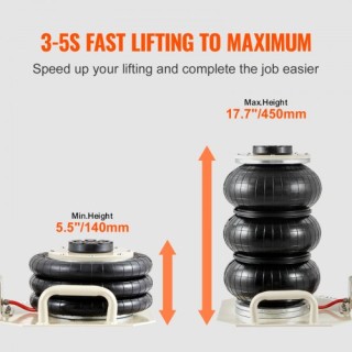 VEVOR Αερογρύλος 3 Τόνων/6600 lbs, Τριπλός Αερόσακος, Ανύψωση έως 4...