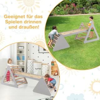 Costway 3 σε 1 Σετ Αναρρίχησης για Παιδιά από Ξύλο με Διπλής Όψης ... Costway 3 σε 1 Σετ Αναρρίχησης για Παιδιά από Ξύλο με Διπλής Όψης ...