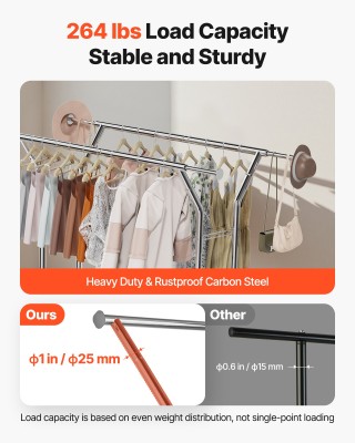 VEVOR Ράγα ρούχων με 2 ράβδους και 2 ράφια, ρυθμιζόμενο ύψος, ανθρα... VEVOR Ράγα ρούχων με 2 ράβδους και 2 ράφια, ρυθμιζόμενο ύψος, ανθρα...