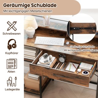 Costway Γραφείο Υπολογιστή με Πρίζες, Συρτάρι & 2 Ανοιχτά Ράφια για... Costway Γραφείο Υπολογιστή με Πρίζες, Συρτάρι & 2 Ανοιχτά Ράφια για...