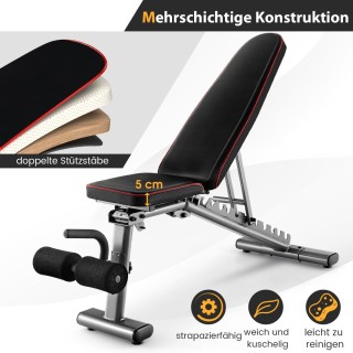 Costway  Ρυθμιζόμενος Πάγκος Βαρών για Οικιακή Άσκηση με 10 Θέσεις ...