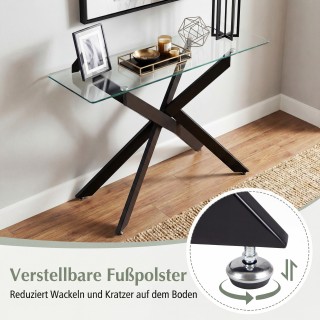 Costway Μοντέρνο Γυάλινο Τραπέζι με Διαφανή Επιφάνεια και Ανθεκτικά...