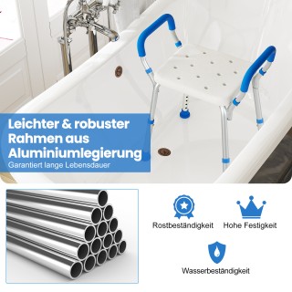 Costway Μπλε Ρυθμιζόμενο Αλουμινένιο Σκαμπό Ντους με Αντιολισθητικά...