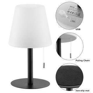 BAKAJI Φορητό Επαναφορτιζόμενο Ασύρματο Επιτραπέζιο Φωτιστικό RGB γ...