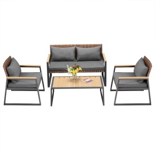 BAKAJI Σετ Σαλονάκι Κήπου Καθιστικό Πολυθρόνες και Τραπέζι Εξωτερι... BAKAJI Σετ Σαλονάκι Κήπου Καθιστικό Πολυθρόνες και Τραπέζι Εξωτερι...