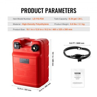 Φορητό Ρεζερβουάρ Καυσίμου 24L VEVOR για Σκάφη CYCYXLS6GAL0N38MBV0 Φορητό Ρεζερβουάρ Καυσίμου 24L VEVOR για Σκάφη CYCYXLS6GAL0N38MBV0