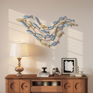 HOMCOM Μεταλλικό Έργο Τέχνης Τοίχου Banco di Pesci με Συμπεριλαμβαν... HOMCOM Μεταλλικό Έργο Τέχνης Τοίχου Banco di Pesci με Συμπεριλαμβαν...