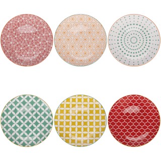 Villa DEste Σετ 6τμχ Πιάτο φρούτων πορσελάνης με διπλό διακόσμηση C...