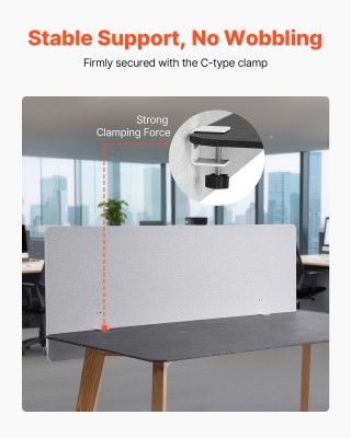 VEVOR Γραφείο Διαχωριστικό 1524 x 610 mm για Ιδιωτικότητα ZMGDYSMBW...