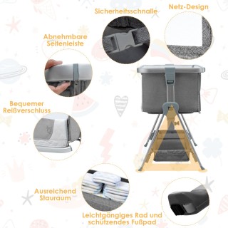 Costway Πολυλειτουργικό Βρεφικό Κρεβάτι & Λίκνο με 7 Ρυθμιζόμενα Ύψ... Costway Πολυλειτουργικό Βρεφικό Κρεβάτι & Λίκνο με 7 Ρυθμιζόμενα Ύψ...