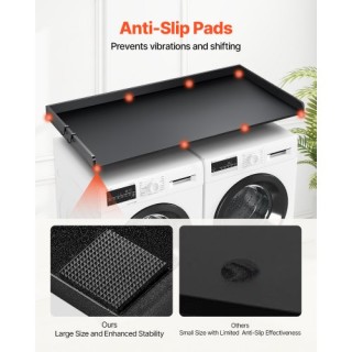 VEVOR Πάγκος Πλυντηρίου-Στεγνωτηρίου 54 x 27 Ξύλινος Καλυμμένος Μαύ...