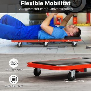 Costway Διπλό Ρολό Βοηθητικός Πάγκος Εργασίας με 6 Τροχούς & Μαξιλα... Costway Διπλό Ρολό Βοηθητικός Πάγκος Εργασίας με 6 Τροχούς & Μαξιλα...