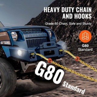 VEVOR  Αλυσίδα Ρυμούλκησης G80 με Γάντζο J και Γάντζο Σύλληψης 1080...