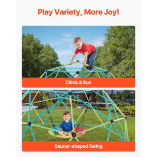 VEVOR 10FT Γεωμετρικός Αναρριχητικός Θόλος με Κούνια, Αντοχή έως 10...