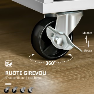 HOMCOM Πολυλειτουργικό Καρότσι Κουζίνας από Ξύλο με 2 Συρτάρια, Ντο... HOMCOM Πολυλειτουργικό Καρότσι Κουζίνας από Ξύλο με 2 Συρτάρια, Ντο...