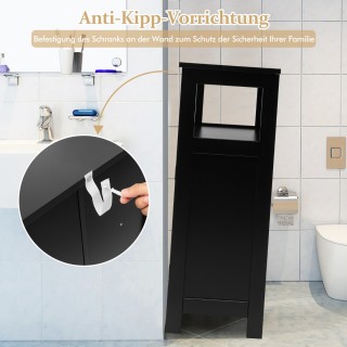 Costway Απλός και κομψός ντουλάπι μπάνιου με ρυθμιζόμενο ράφι και μ...