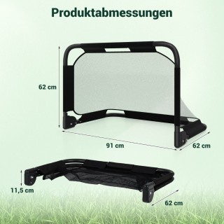 Costway Αναδυόμενο Πτυσσόμενο Ποδοσφαιρικό Τέρμα με Σύστημα Αγκύρωσ...