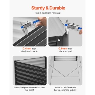 VEVOR Μεταλλικό Υπερυψωμένο Κήπο 6x3x2 πόδια Εξωτερική Γαλβανισμένη...