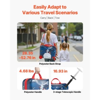 VEVOR Παιδική Βαλίτσα-Σκούτερ 18 ιντσών με Ρόδες FDDQXXLXXLK1Y8UF60...