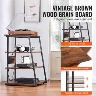 VEVOR 4-Επίπεδο AV Σταντ με Ράφια & LED για Γωνιακή Τηλεόραση  YPSB...