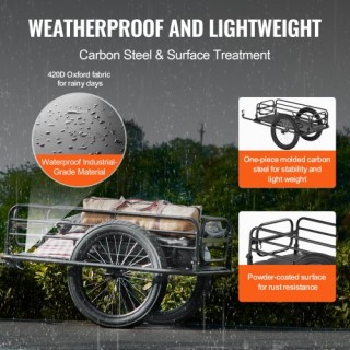 VEVOR Τρέιλερ Ποδηλάτου, Ικανότητα Φόρτωσης 275 λίβρες, Ανθεκτικό Κ... VEVOR Τρέιλερ Ποδηλάτου, Ικανότητα Φόρτωσης 275 λίβρες, Ανθεκτικό Κ...