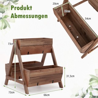 Costway  Κάθετο Υπερυψωμένο Παρτέρι Κήπου από Φυσικό Ξύλο Έλατου με...