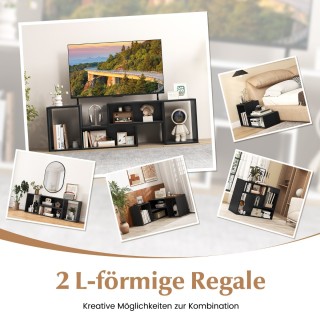 Costway Πολυλειτουργικό Έπιπλο Τηλεόρασης με Ρυθμιζόμενα L-Σχήματος... Costway Πολυλειτουργικό Έπιπλο Τηλεόρασης με Ρυθμιζόμενα L-Σχήματος...