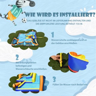 Costway  Φουσκωτό τραμπολίνο με φυσητήρα, τεράστια φουσκωτή νεροτσο...