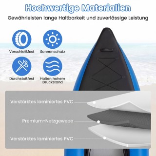 Costway Φουσκωτό καγιάκ σετ με αλουμινένια κουπιά και επενδεδυμένο ...