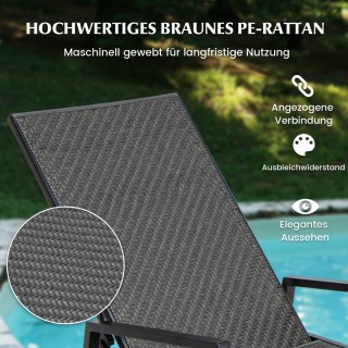 Costway Ξαπλώστρα Κήπου Rattan με Ρυθμιζόμενη Πλάτη και Μπράτσα 16... Costway Ξαπλώστρα Κήπου Rattan με Ρυθμιζόμενη Πλάτη και Μπράτσα 16...