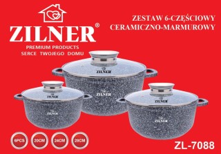 Σετ Μαγειρικά Σκεύη - Κατσαρόλες 6 τεμάχια Γκρι ZL-7088 ZILNER Σετ Μαγειρικά Σκεύη - Κατσαρόλες 6 τεμάχια Γκρι ZL-7088 ZILNER