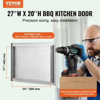 Πόρτα BBQ VEVOR 685x508 mm, Ανοξείδωτη για Εξωτερική Κουζίνα DMMBS... Πόρτα BBQ VEVOR 685x508 mm, Ανοξείδωτη για Εξωτερική Κουζίνα DMMBS...