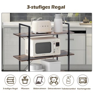 Costway Πολυλειτουργική Ραφιέρα 3 Επιπέδων με Ρετρό Βιομηχανικό Σχ... Costway Πολυλειτουργική Ραφιέρα 3 Επιπέδων με Ρετρό Βιομηχανικό Σχ...