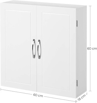 Επιτοίχιο Ντουλάπι Μπάνιου με Ρυθμιζόμενα Ράφια VASAGLE BBC320W01 Επιτοίχιο Ντουλάπι Μπάνιου με Ρυθμιζόμενα Ράφια VASAGLE BBC320W01