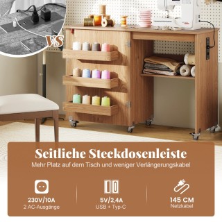 Costway Διπλό Αναδιπλούμενο Τραπεζάκι Ραπτικής με Σταθμό Φόρτισης ... Costway Διπλό Αναδιπλούμενο Τραπεζάκι Ραπτικής με Σταθμό Φόρτισης ...