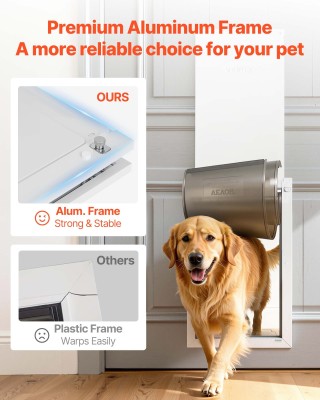 VEVOR Μεγάλη Πόρτα Κατοικιδίων, Διπλά Μαγνητικά Πτερύγια, Μεταλλικό...