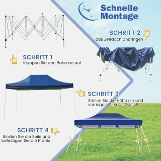 Costway Ρυθμιζόμενο Σκίαστρο 3x4,5m με Rollentasche και Σκοινιά - Σ...