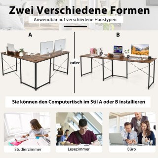 Costway Αναστρέψιμο Γραφείο Υπολογιστή σε Σχήμα L με Μεταλλική Κατ... Costway Αναστρέψιμο Γραφείο Υπολογιστή σε Σχήμα L με Μεταλλική Κατ...