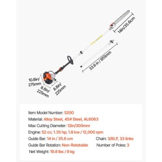 VEVOR Βενζινοκίνητο Κονταροπρίονο 52CC 2-Χρονών - Ασύρματο Κλάδεμα ... VEVOR Βενζινοκίνητο Κονταροπρίονο 52CC 2-Χρονών - Ασύρματο Κλάδεμα ...