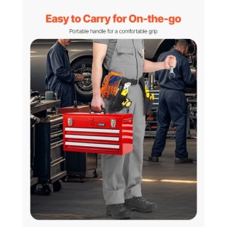 VEVOR Φορητή Μεταλλική Εργαλειοθήκη 20.5 ιντσών με 3 Συρτάρια Κόκκι... VEVOR Φορητή Μεταλλική Εργαλειοθήκη 20.5 ιντσών με 3 Συρτάρια Κόκκι...