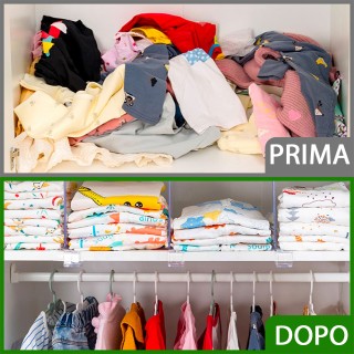 BAKAJI  8 x Διαχωριστικά Ακρυλικά Διάφανα Ράφια Οργανωτής Ντουλάπας...