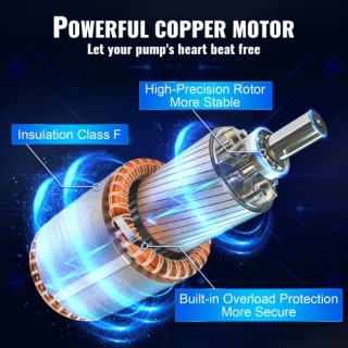 Υποβρύχια Αντλία VEVOR 1100W, 230V, 190L/min, 57m, 20m Καλώδιο, Ανο...