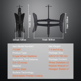 Σετ 2 Σταθεροποιητών Τροχών VEVOR για Τροχόσπιτα με Καρυδάκι CLWDQ... Σετ 2 Σταθεροποιητών Τροχών VEVOR για Τροχόσπιτα με Καρυδάκι CLWDQ...