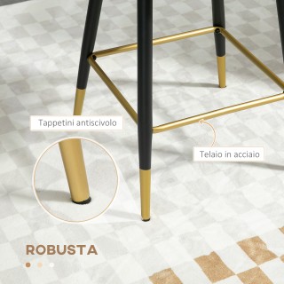 HOMCOM Σετ 2 σκαμπό μπαρ βελούδινη με υποπόδιο και ατσάλινο βάση, 5... HOMCOM Σετ 2 σκαμπό μπαρ βελούδινη με υποπόδιο και ατσάλινο βάση, 5...