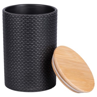 Villa DEste  Σετ 3 βάζα 750 ml από γρανίτη με καπάκι από μπαμπού Ci...