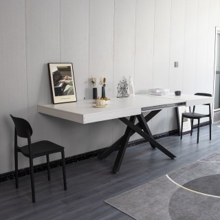 Shally Dogan Επεκτεινόμενο Τραπέζι Κουζίνας 90x140 - 220cm Λευκό Φ... Shally Dogan Επεκτεινόμενο Τραπέζι Κουζίνας 90x140 - 220cm Λευκό Φ...