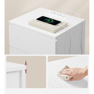 VASAGLE Κομοδίνο 40x35x59cm με Πρίζα και USB Θύρες σε Λευκό Χρώμα L... VASAGLE Κομοδίνο 40x35x59cm με Πρίζα και USB Θύρες σε Λευκό Χρώμα L...