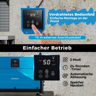 Costway Βιομηχανικός Αφυγραντήρας 2 σε 1 με 3 Λειτουργίες & 24ωρο Χ...